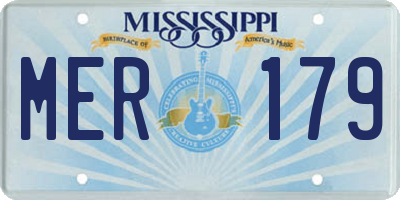 MS license plate MER179