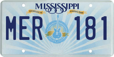 MS license plate MER181