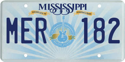 MS license plate MER182