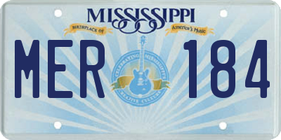 MS license plate MER184
