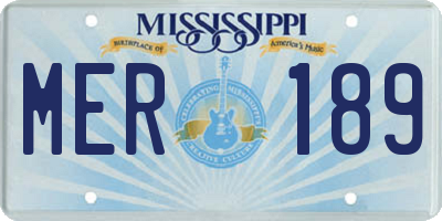 MS license plate MER189