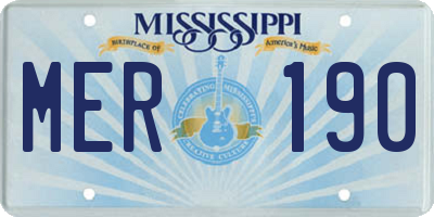 MS license plate MER190