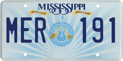 MS license plate MER191