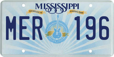 MS license plate MER196