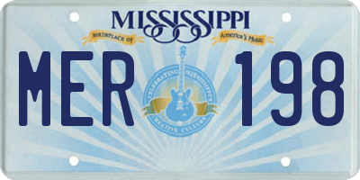 MS license plate MER198