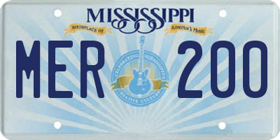 MS license plate MER200