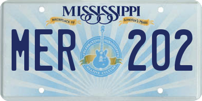 MS license plate MER202