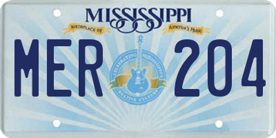 MS license plate MER204