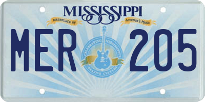 MS license plate MER205