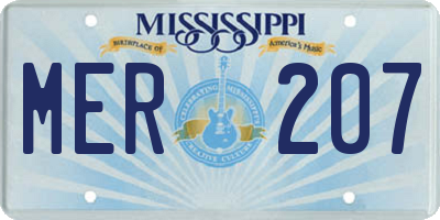 MS license plate MER207