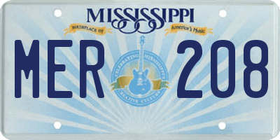 MS license plate MER208