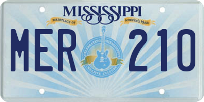 MS license plate MER210