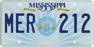 MS license plate MER212