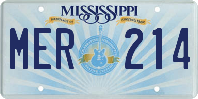 MS license plate MER214