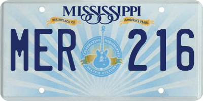 MS license plate MER216