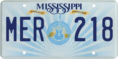 MS license plate MER218