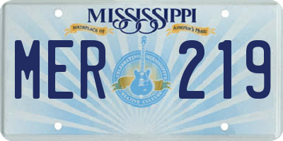 MS license plate MER219