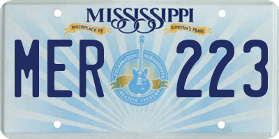 MS license plate MER223