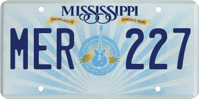 MS license plate MER227