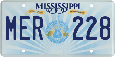MS license plate MER228