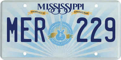 MS license plate MER229