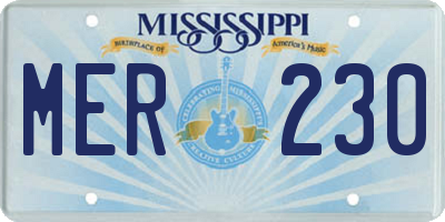 MS license plate MER230