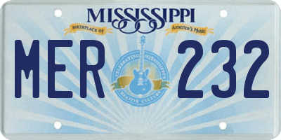 MS license plate MER232