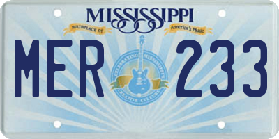 MS license plate MER233