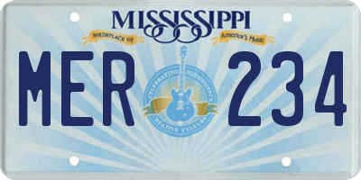 MS license plate MER234
