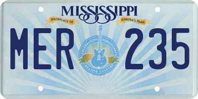 MS license plate MER235