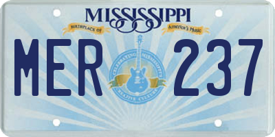 MS license plate MER237
