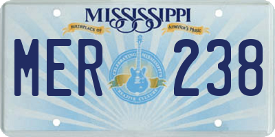 MS license plate MER238
