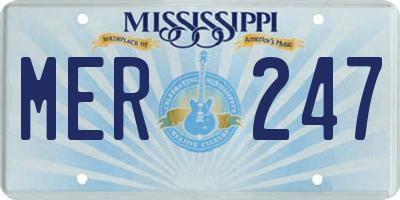 MS license plate MER247
