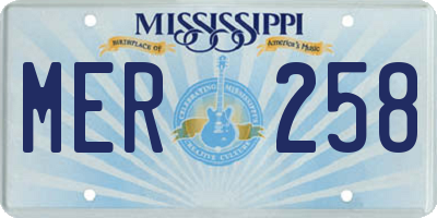 MS license plate MER258