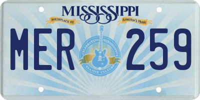MS license plate MER259