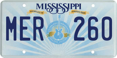 MS license plate MER260