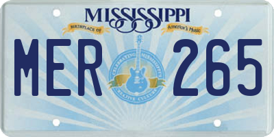 MS license plate MER265