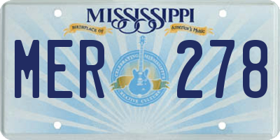 MS license plate MER278