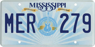 MS license plate MER279