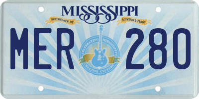 MS license plate MER280