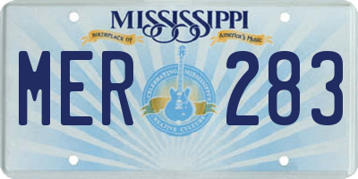MS license plate MER283