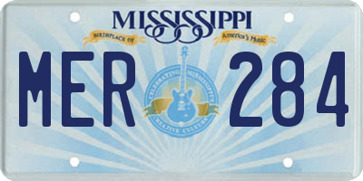 MS license plate MER284
