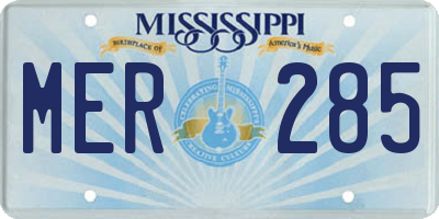 MS license plate MER285