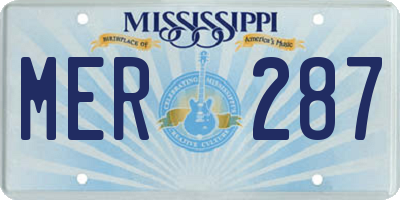MS license plate MER287