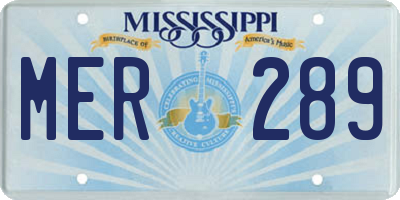 MS license plate MER289