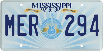 MS license plate MER294