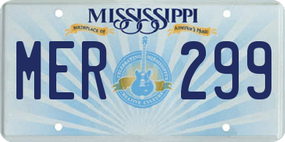 MS license plate MER299