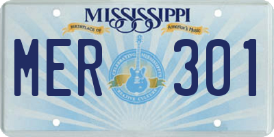 MS license plate MER301