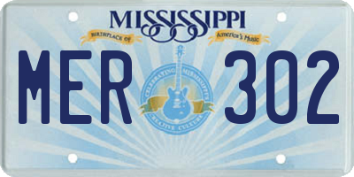 MS license plate MER302