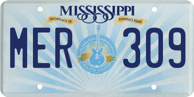 MS license plate MER309